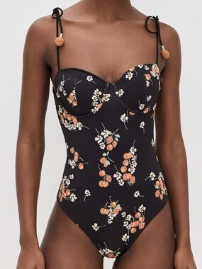 Sea Cerise Cherry Bustier One Piece Poolside Vacation Size Medium NEW